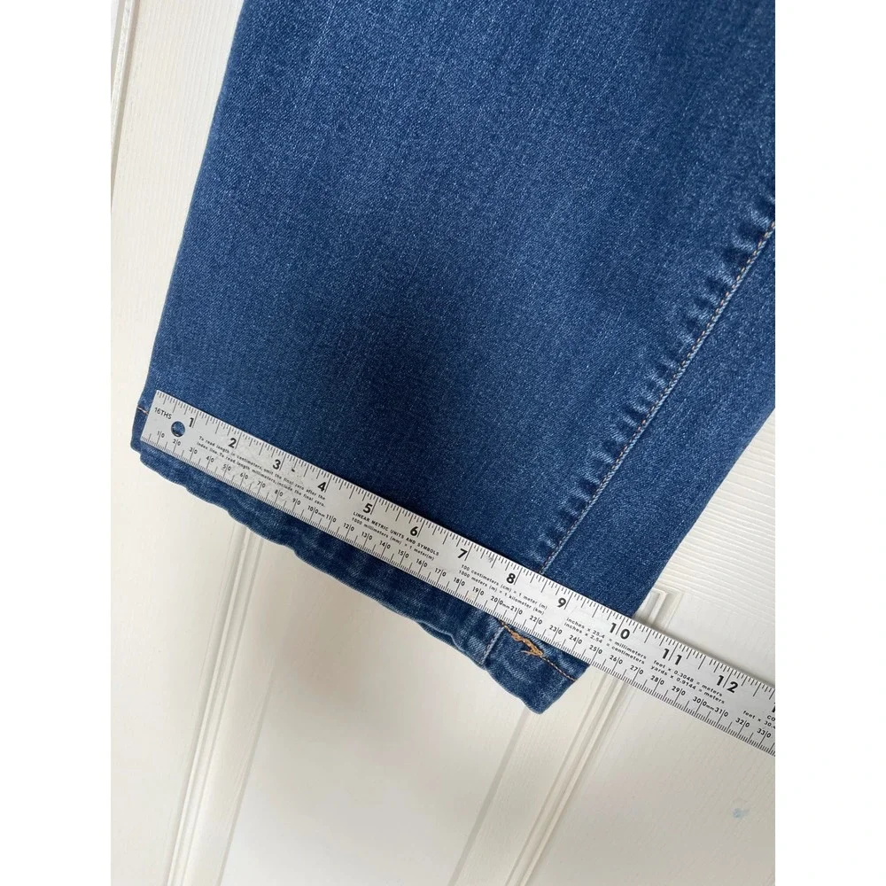 St Johns Bay Wide Leg Jeans Size 16 Stretch Elastic‎ Waist Comfort Denim